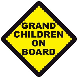 PrintSuperstar GRANDCHILDREN ON BOARD WARNING SAFETY SIGN Sticker Vinyl Decal for cars windows