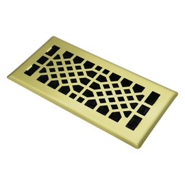 Jatohome Floor Vents Registers Adjustable Grates 4x12 Inch Air Vent Easy Adjust Brushed Gold Color Air Supply Lever Grilles Floor Register Heavy Duty Walkable Steel