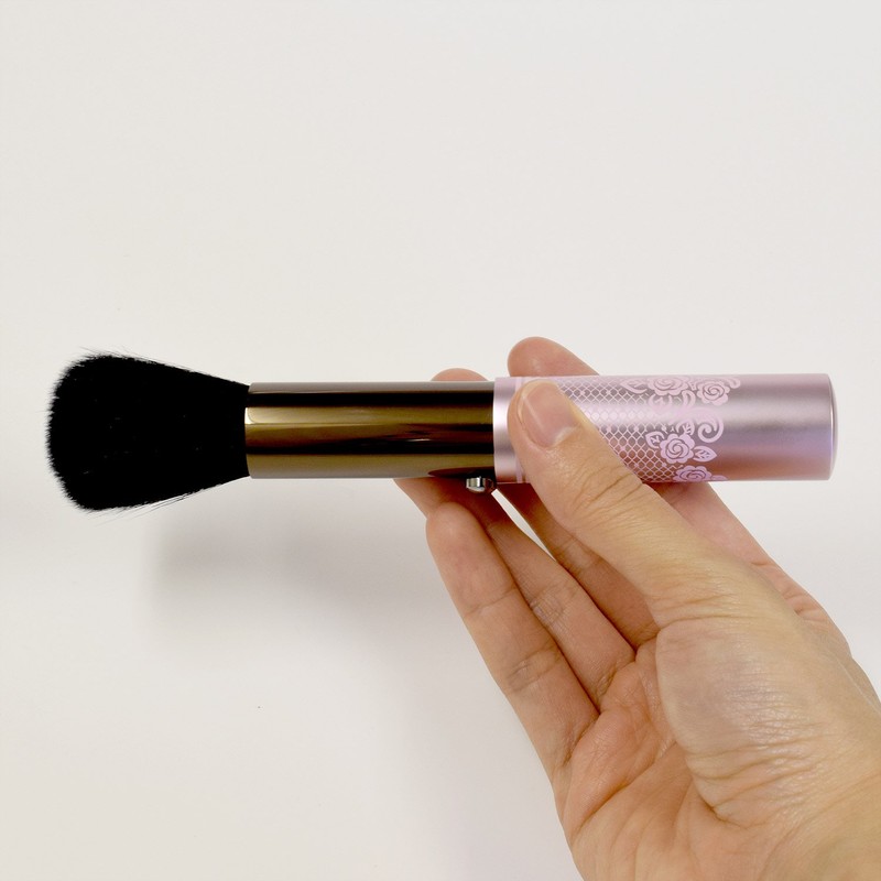 RO-1 Rokkakukan Sakurado Roger Face Brush, Brown x Pink Lace