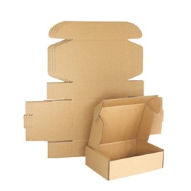 Corrugated Cardboard Shipping Boxes, 130×90×40mm Royal Mail Small Parcel PiP Postal Boxes, Brown Packaging Mailing Boxes for Business, Posting, Storing or Gift (Pack of 25)