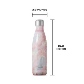 S'well Stainless Steel Insulated Water Bottle - Geode Rose Triple-Layered Vacuum - Double Wall , Keep Drinks Cold for 36 Hours and Hot for 18 - Great for travel, hiking, camping, 17 fl oz