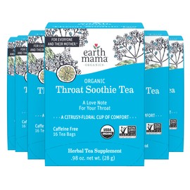 Throat Soothie Tea with Elderflower for Immune Support | Formulated with No Licorice | Safe for Kids & During Pregnancy, 16-Count (6-Pack)