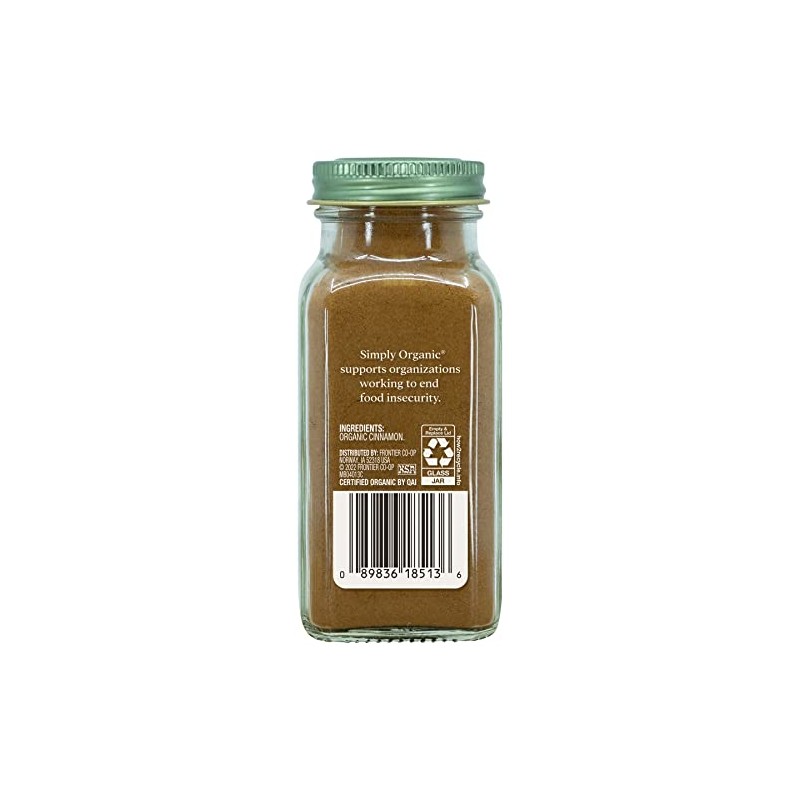 Simply Organic Ground Cinnamon, 2.45 Ounce Bottle, Gourmet Quality Cinnamon,