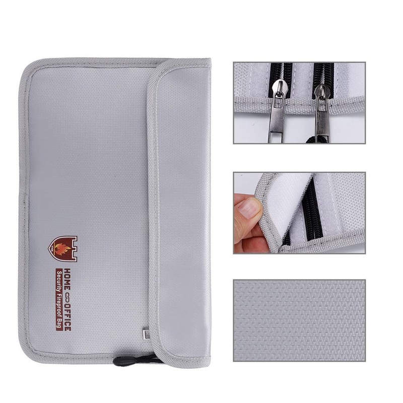 Tiardey Double Layer Horizontal Fireproof Money & Document Bag,11"x7" Protect