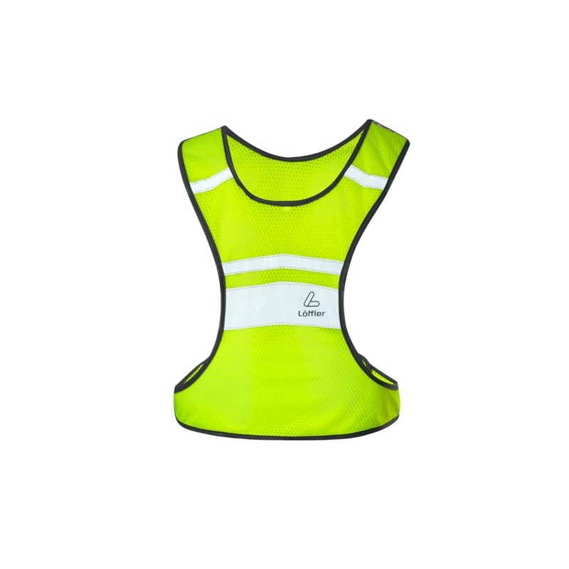 Löffler Gilet riflettente (IT, Testo, M, Regular, Regular, Neon Yellow)