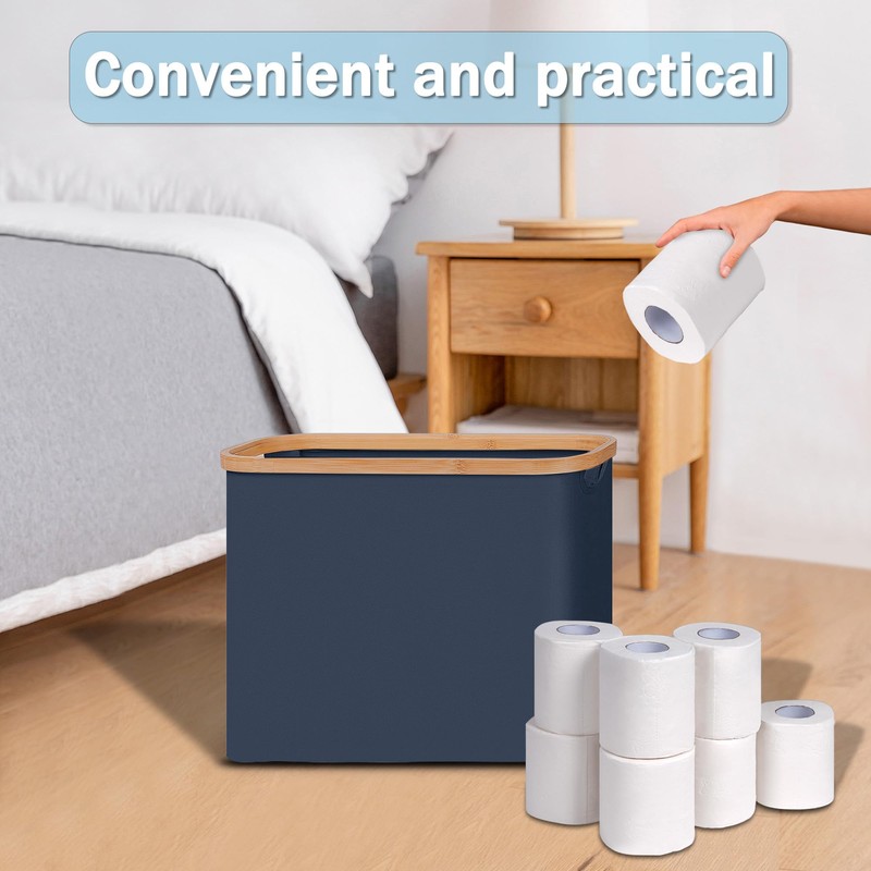 efluky Toilet Paper Basket with Lid, Toilet Paper Organizer for