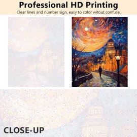 TISHIRON Paint by Number Beautiful City at Night Paint by Number for Adults, Mosaic Paint Style Oil Painting Kit, City Paint by Number Kit with Brushes and Pigment for Home Decor, 16x20 Inch