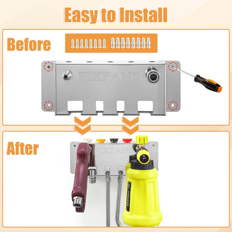 FIXFANS Pressure Washer Foam Cannon Holder, Power Washer Gun Snow