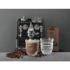 Nachtmann, 2-teiliges Cappuccino-Set, Cappuccino-Gläser/Flat White-Gläser, Kristallglas, 235 ml, Ethno Barista, 104898