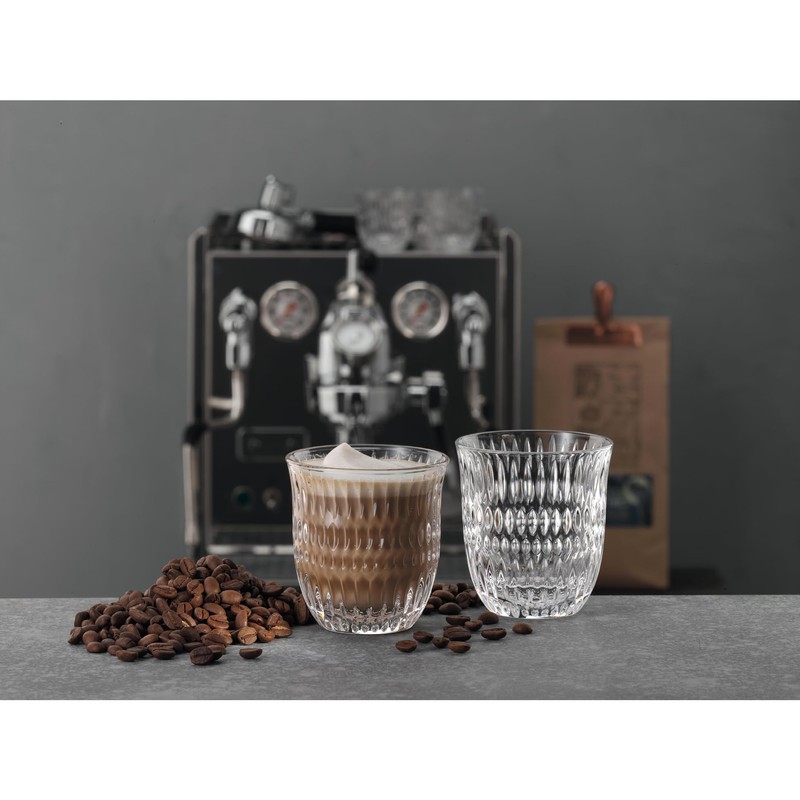 Nachtmann, 2-teiliges Cappuccino-Set, Cappuccino-Gläser/Flat White-Gläser, Kristallglas, 235 ml, Ethno Barista,