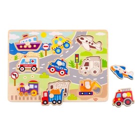 AB Gee abgee 921 TY860 EA Wooden Vehicle Puzzle, red