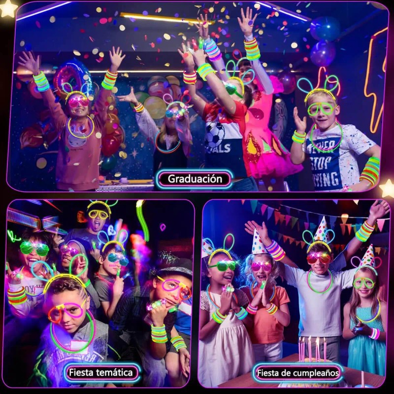 256pzs Juegos Luminosos Neón Luz Eventos Regalo Fiesta Boda