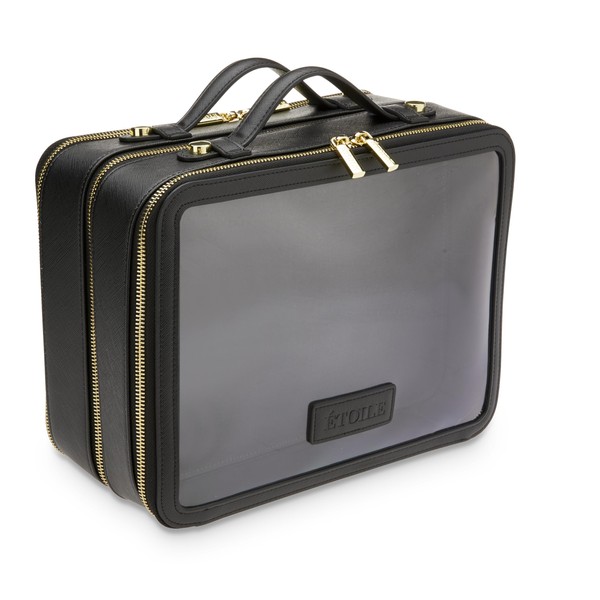 ETOILE - Large Twin Cosmetic Case Black - Dual Compartment