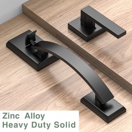 Floresita Front Door Handle Black Front Door Handle Adjustable Heavy 12.7in, Entry Door Handle Front Door Knob Reversible Door Handles Black Exterior Door Handle