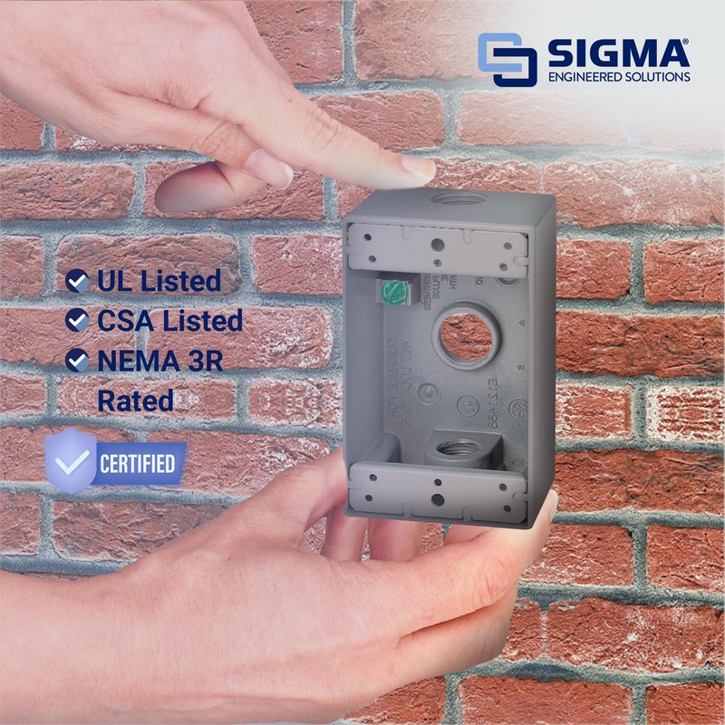 Sigma Electric SIGMA ENGINEERED SOLUTIONS 14250 Metal Electrical Outlet Box,