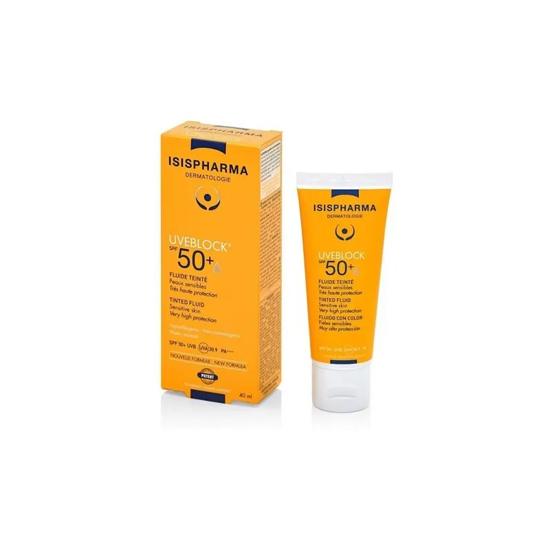 Isispharma Uveblock Fps 50+ 40ml Toque Seco Tono Claro Fluido