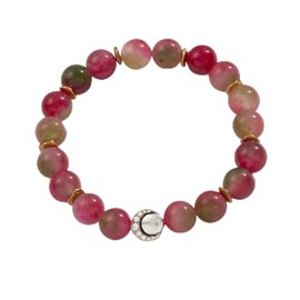 Alex and Ani Pink Agate Beaded Stretch Bracelet