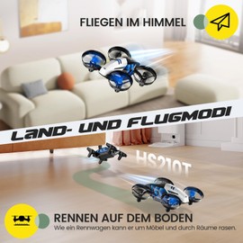 Holy Stone HS210T Drone for Children, Mini Indoor Drone 2 in 1 with Flight and Landing Mode, RC Quadcopter with 4 Posture Deforms, Birthday Gift Toy for Boys and Girls