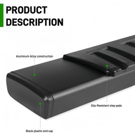 6" Running Boards Compatible with 2015-2025 Ford F-150 and 2017-2025 F-250 F-350 F-450 Super Duty | Super Cab | Side Step Rails Nerf Bars (Aluminum Alloy, 3/4 Size Rear Doors, Matte Black)