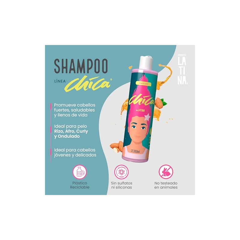 LATINA Shampoo - CHICA Shampoo Sin Sulfatos y Parabenos Belleza