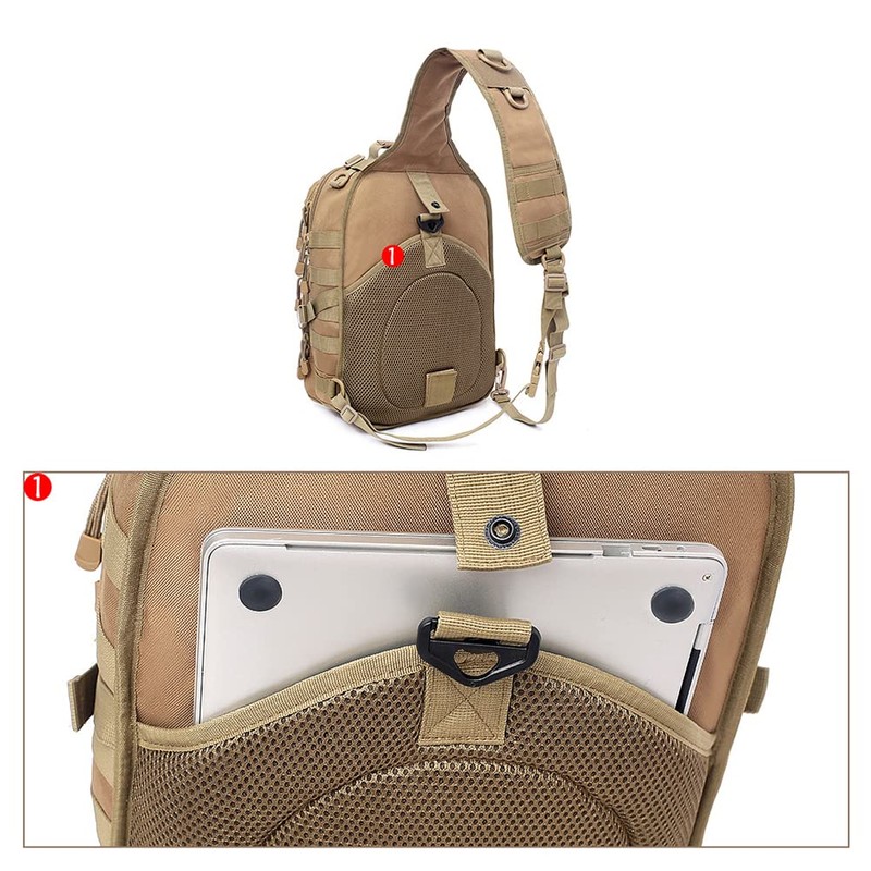 OUTLEYNY Men's Tactical Sling Bag Small Sling Backpack Military Rover
