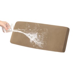 PureFit 100% Waterproof Couch Cushion Covers, Stretch Sofa Seat Covers, Replacement Cushion Slipcovers Furniture Protector for Kids Pets with Elastic Bottom, Oversized Sofa Cushion, Camel