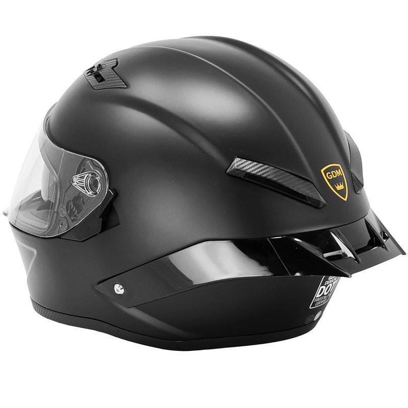 GDM Demon Motorcycle Helmet Full Face Matte Black (Tinted &