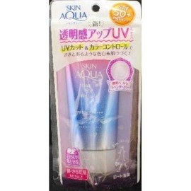 SKIN AQUA Transparency Enhances Toneup, UV Essence, Sunscreen, Heartbeat Savon Scent, Lavender Color, 2.8 oz (80 g), SPF50+, PA+++ Color Control Ingredients, Set of 5