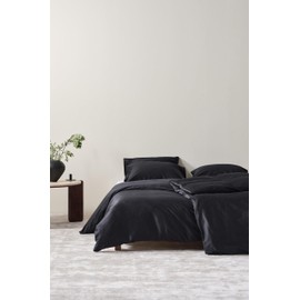 Jotex Zack Satin Bettbezug - 100% hochwertige exklusivem Satin aus Bio-Baumwolle GOTS Zertifiziert Bettbezug - Schwarz 140x200 cm