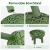 Silicone Slow Feeder Cat Bowl with Detachable Stand, Green