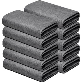 MUAECH 10Pcs Thickened Magic Cleaning Cloth,Microfiber Streak Free Miracle Cleaning Cloth,Reusable Glass Cleaning Rag,All-Purpose Microfiber Towels for Kitchens,Glass Cars,Window(30 * 30CM,Gray)