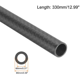 sourcing map 4Pcs Carbon Fiber Tubes 8 x 10 x 330mm Matte Surface Rod 3K Roll Wrapped Carbon Round Tubing for RC Airplane Quadcopter Multicopter