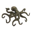Zeckos Swimming Octopus Antique Bronze Finish Decorative Wall Hook