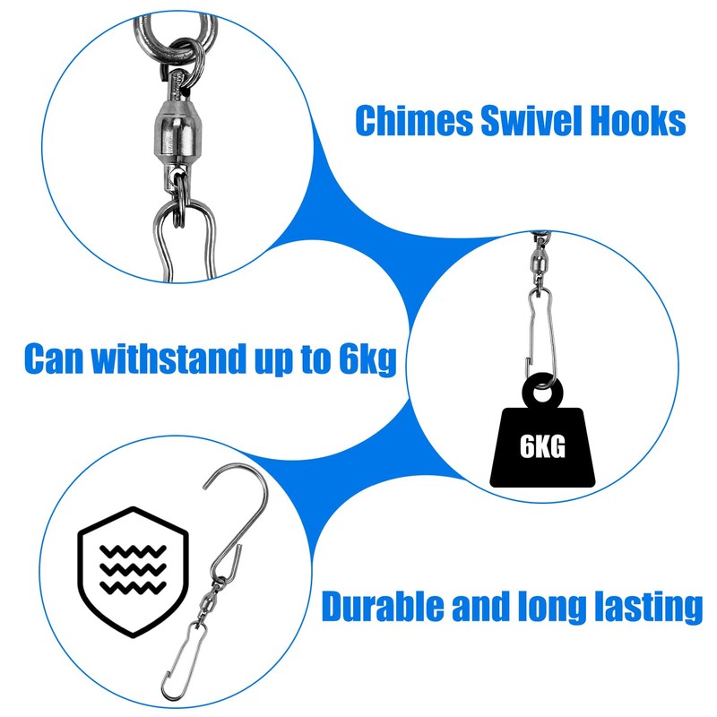 Pack of 20 Wind Spinner Swivel Hooks for Hanging Plants