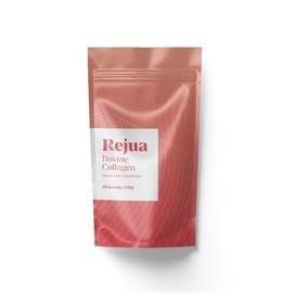 Rejua Peach & Elderflower Flavoured Premium Bovine Collagen Powder | 250g Pouch | Supports Skin, Hair, Nails, Joints & Bones |Collagen Peptides with Vitamin C, Biotin & Selenium