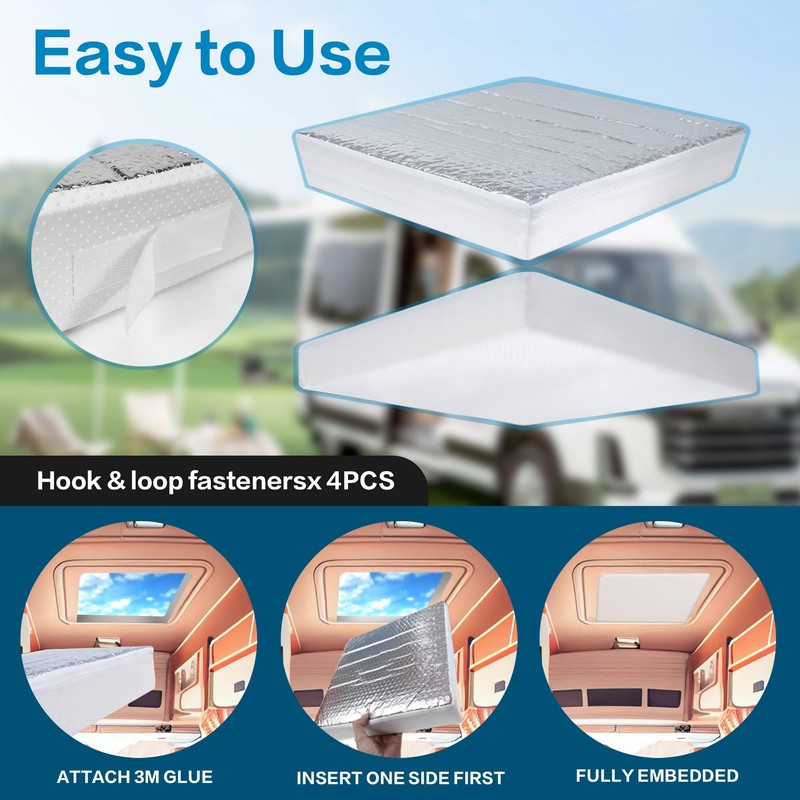 2 Pack RV Vent Insulator and Skylight Cover 14″x14″x3″ with