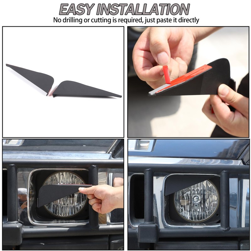Lcojicep 2PCS Front Headlight decorationCompatible with Hummer H2 2003-2009, Front