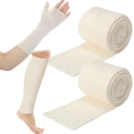 Nuanchu 2 Pack Cotton Stockinette Tubular Elastic Wrap Bandages Cast Stockinette Roll for Arm Leg(2 Inches X 16.4 ft)