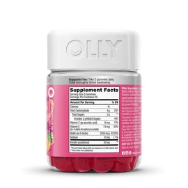 OLLY Undeniable Beauty Gummy, For Hair, Skin, Nails, Biotin, Vitamin C, Keratin, Chewable Supplement, Grapefruit, 30 Day Supply - 60 Count