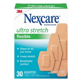 3M Nexcare Comfort Flexible Fabric Bandage, Latex Free, Assorted Sizes, 30 Ct Packages by 3M