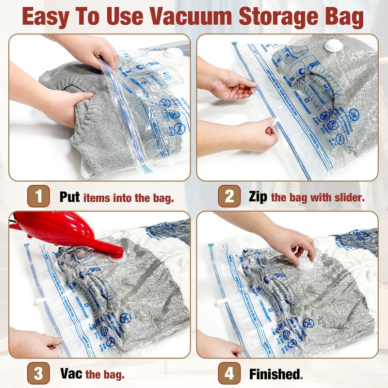 Vacuum Storage Bags, 10 Large Space Saver Vacuum Seal Bags,