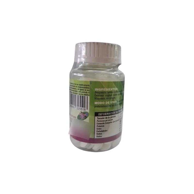 Bergamota Con Biotina 60 Tabletas, Uñas, Cabello Y Piel Sin