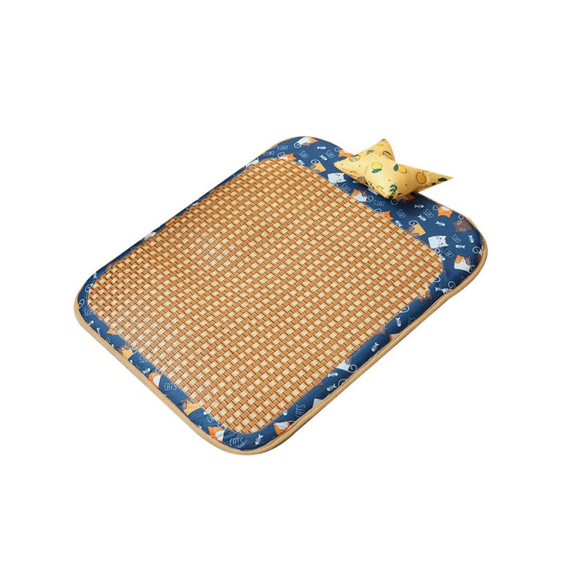 Dog Rattan Cooling Mat Bite Resistant Comfortable Breathable Cat Cooling