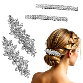 4 Pcs Diamante Hair Clips for Women Rhinestone Barrette Hair Clips Mini Glitter Teeth Rhinestone Flower Hair Accessories Boho Fancy Hairpin Accessories Headwear Hair Barrettes for Women Wedding Party