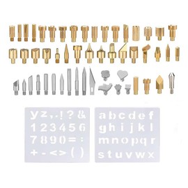 Tiardey 55PCS Wood Burning Accessories Wood Embossing Tips Carving Tool Kit Branding Engraving Bits Engraving Tools