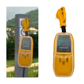 Sylvil RV Surge Protector, 50 Amp RV Circuit Analyzer Surge Guard Full Protection, Smart RV Surge Protector with Waterproof Cover for RV, Camper, Trailer, Truck, Car Accessories (Yellow)