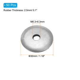 PATIKIL 1/4"x1 1/6" EPDM Bonded Sealing Washers, 50 Pieces Galvanized Neoprene Rubber Backed Screw Gasket for Industrial Home Machinery Ships Roof (#14x1/4")