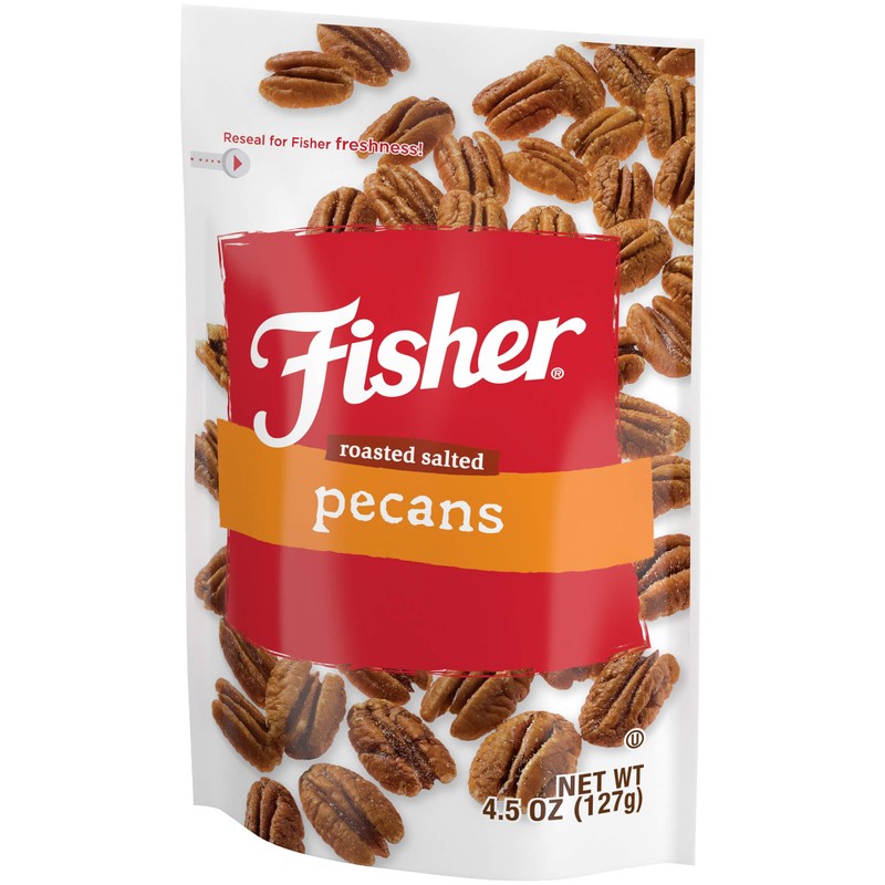 (Roasted Salted) - FISHER Snack Roasted Salted Pecans, Stand-Up Bag,