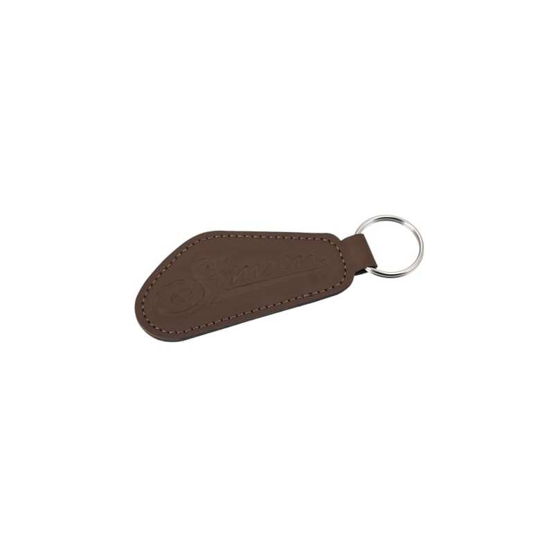 MZA Simson Brown Faux Leather Curved Keyring, brown