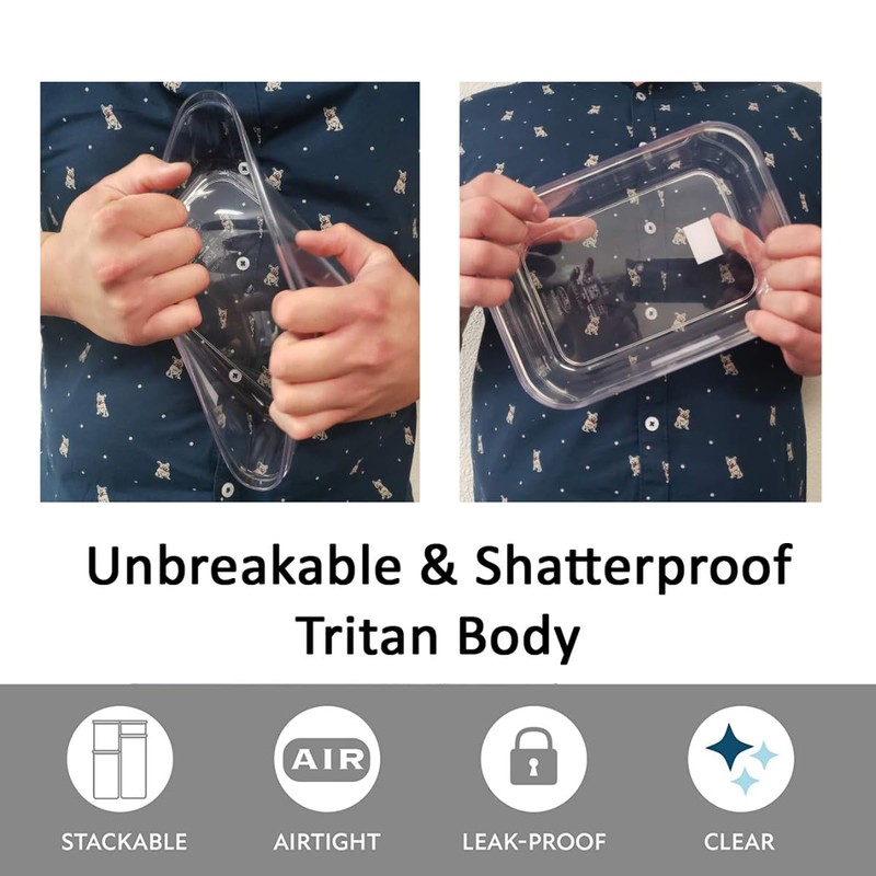 Micro Clear Food Storage Containers set of 5 (XS,S,M,L,XL)